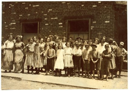 All of these are workers in the Stearns Silk Factory, Petersburg, Va. Not all of the youngsters would get into the photo. I went through the factory during working hours and saw many others LOC nclc.04763