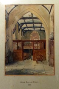 All Saints Church, Middle Claydon, Bucks, England - 1868 watercolour 2