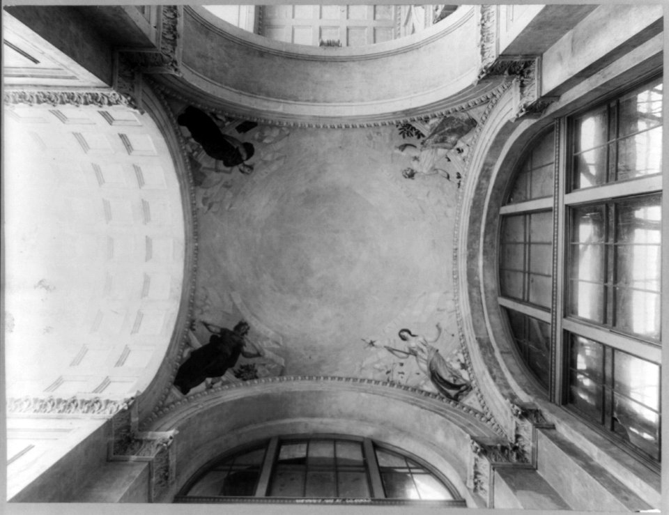 Allegorical mural paintings on dome of Manufacturer's Building, Chicago World's Fair, 1893- Ceramics, Building, Metalwork, Textiles (by Cox) LCCN2003678069
