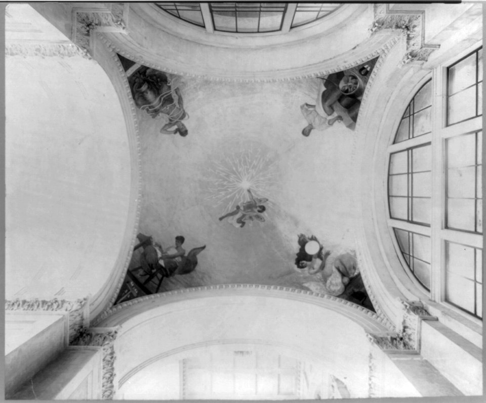 Allegorical mural paintings on dome of Manufacturer's Building, Chicago World's Fair, 1893- uses of electricity (by Beckwith) LCCN2003678071