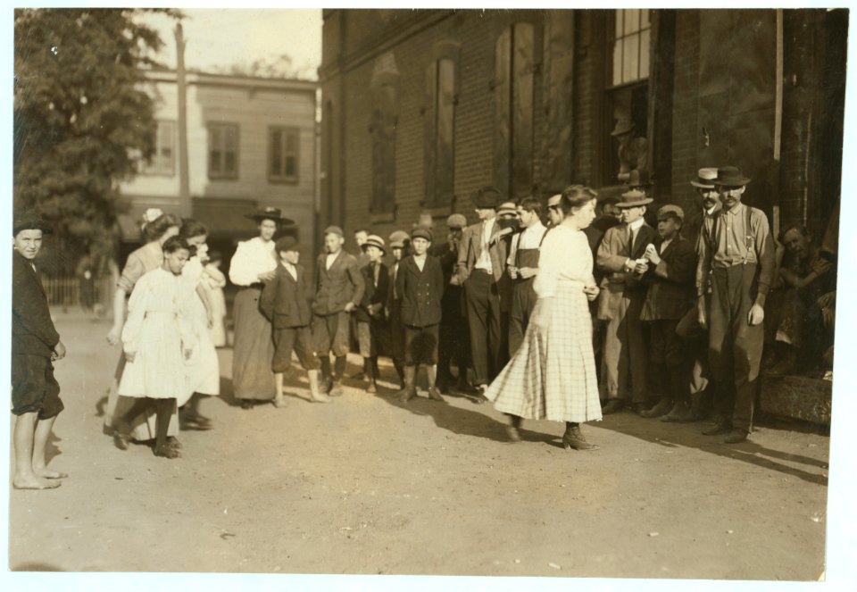 All these youngsters and many others work in the Cigarette factory of Petersburg, Va. I went through the factory during working hours and saw dozens of little boys and girls working and LOC nclc.04760