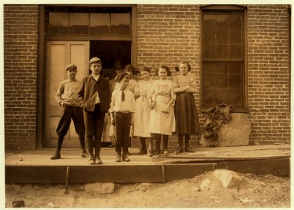 All working in May Hosiery Mills, youngest boy admitted ten years of age and been working there 9 months. He is already afflicted with eye-trouble and carries his head much on one side. LOC nclc.01891