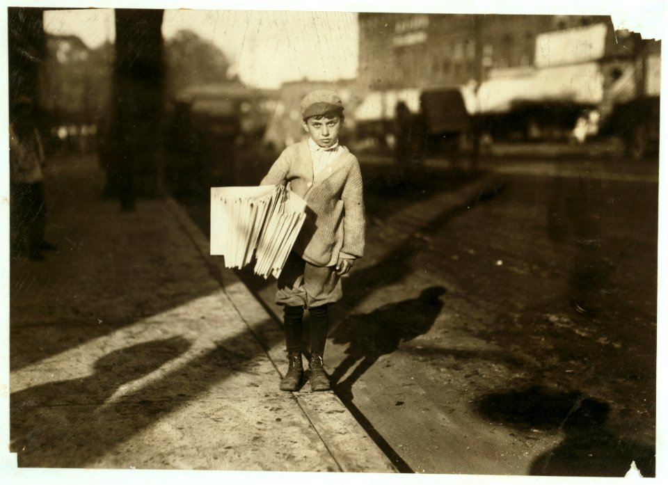 Allen --, Northampton, Mass., thinks he is 8 years old. Sells on the streets of Northampton until 6-30 every night. LOC nclc.03794