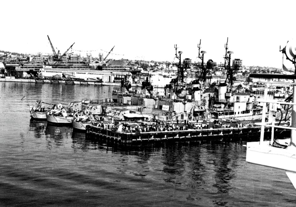 Allen M. Sumner-class destroyers at Naval Base San Diego, California (USA), in December 1966