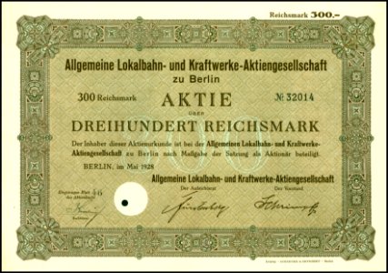 Allgemeine Lokalbahn- und Kraftwerke AG 1928