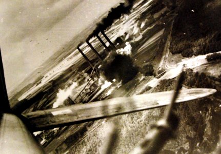 Allied bomb bursts on Fortuna Power Station during daylight raid near Cologne, Germany, 1941 (27268907553)