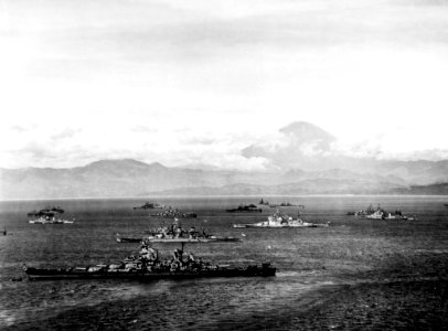 Allied battleships in Sagami Bay 28 Aug 1945