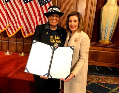 Alma Adams and Nancy Pelosi