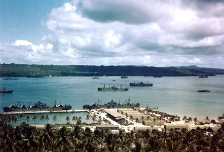 Allied shipping at Espiritu Santo on 3 April 1944
