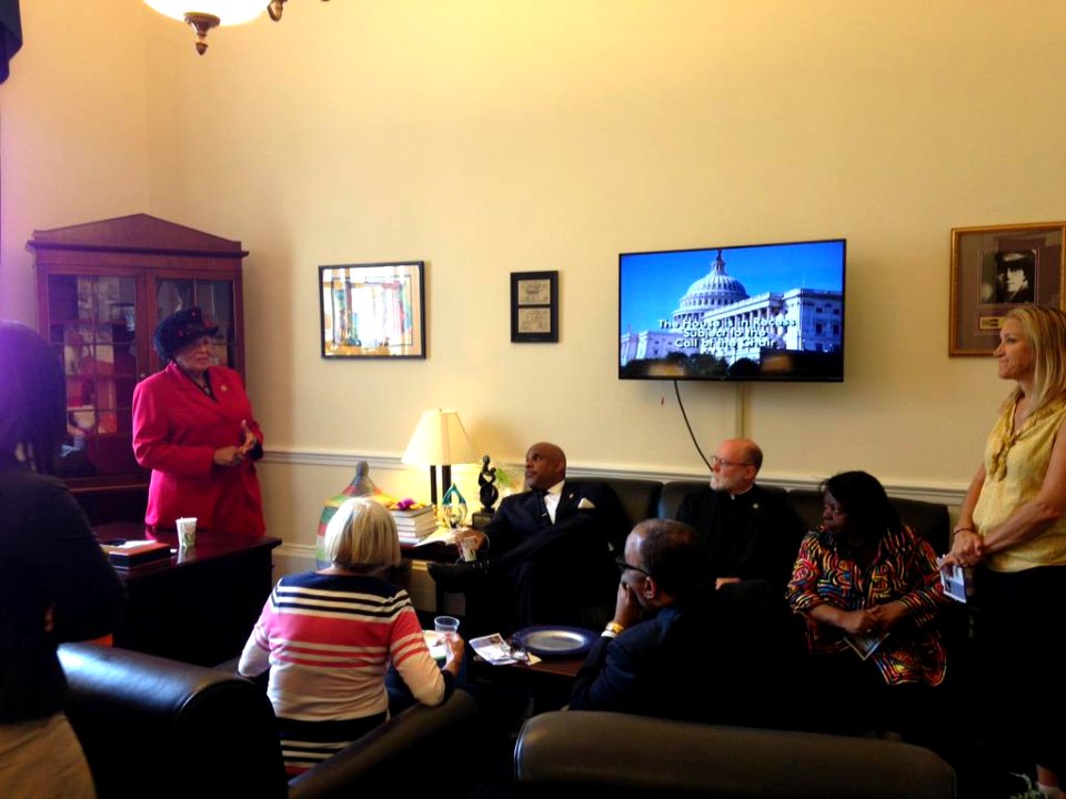 Alma Adam hosting a constituent event at her Congressional office