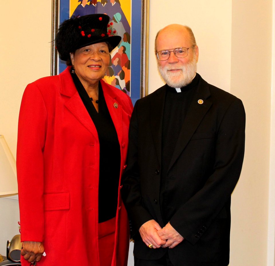 Alma Adams with Abbot Placid Solari - 2015