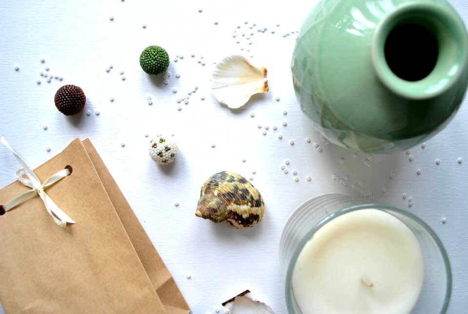 Candles milky color mint green