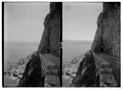Along the coast to Tripoli. Ras Esh Shekka. Motor road and tunnel LOC matpc.02850
