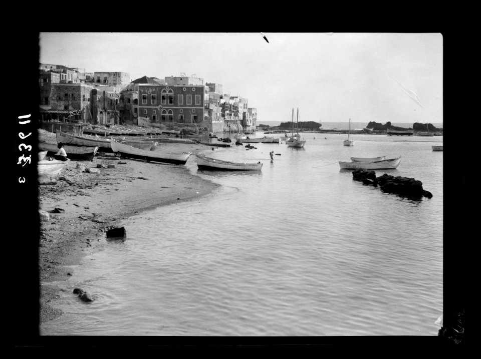 Along the coast to Tripoli. Tripoli. El-Mina showing the anchorage and rock-bound harbour LOC matpc.15433