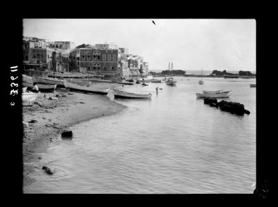 Along the coast to Tripoli. Tripoli. El-Mina showing the anchorage and rock-bound harbour LOC matpc.15433