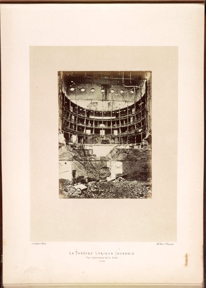 Alphonse Liébert, Le Théâtre Lyrique incendié Vue interieure de la salle - Library of Congress