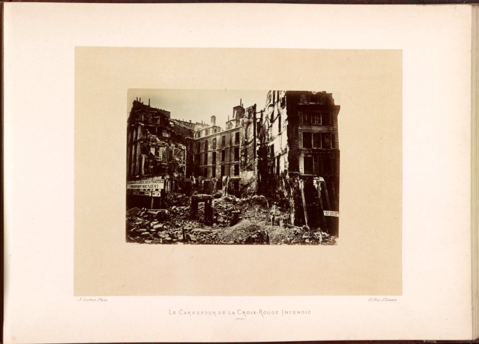 Alphonse Liébert, Le Carrefour de la Croix Rouge incendié - Library of Congress