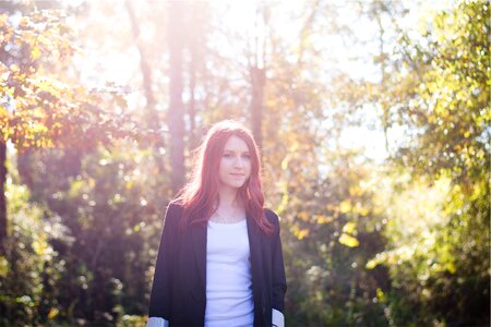 Long hair red head model photo