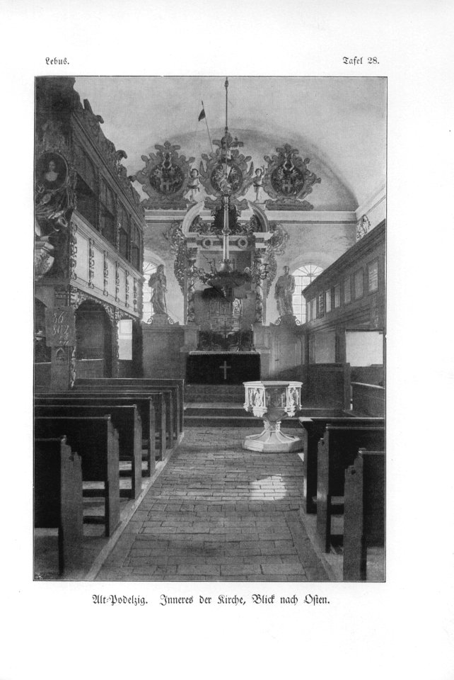 Alt-Podelzig Inneres der Kirche Blick nach Osten Lebus Tafel 28