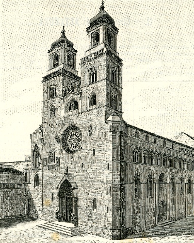 Altamura facciata della cattedrale xilografia di Barberis 1898