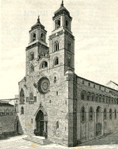 Altamura facciata della cattedrale xilografia di Barberis 1898