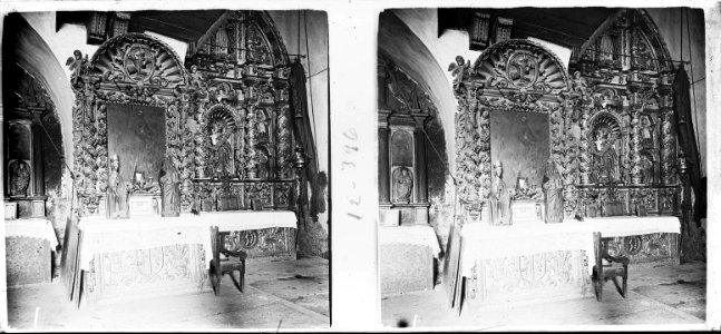 Altar de Sant Pere i Sant Urbà a una església de Benasc