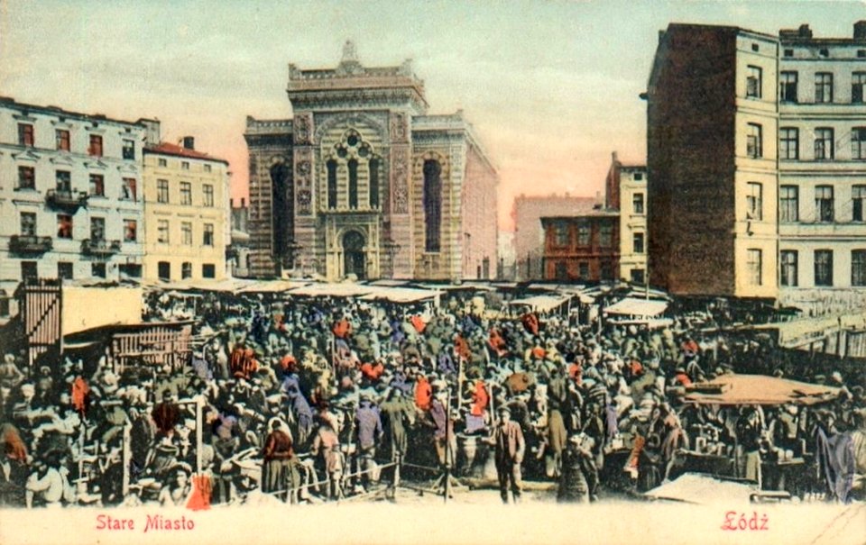 Alte Szil with market - Postcard colorized
