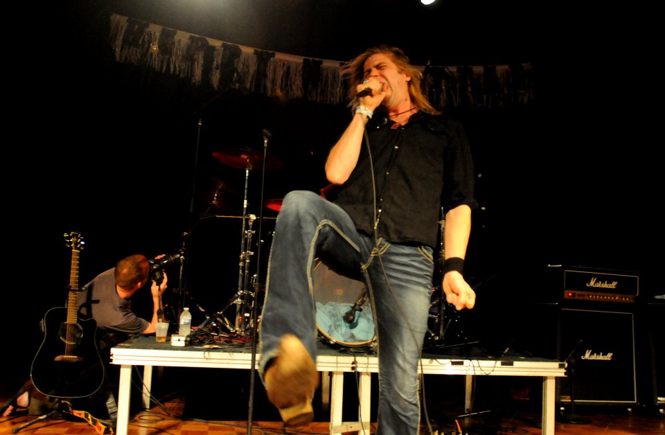 Alternative rock band Fosterchild lead singer Danny Beissel sings during a New Years Eve concert in Guantanamo Bay DVIDS355353