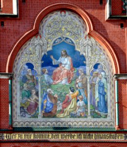 Altenburg Brüderkirche Fassade Mosaik Begrgpredigt