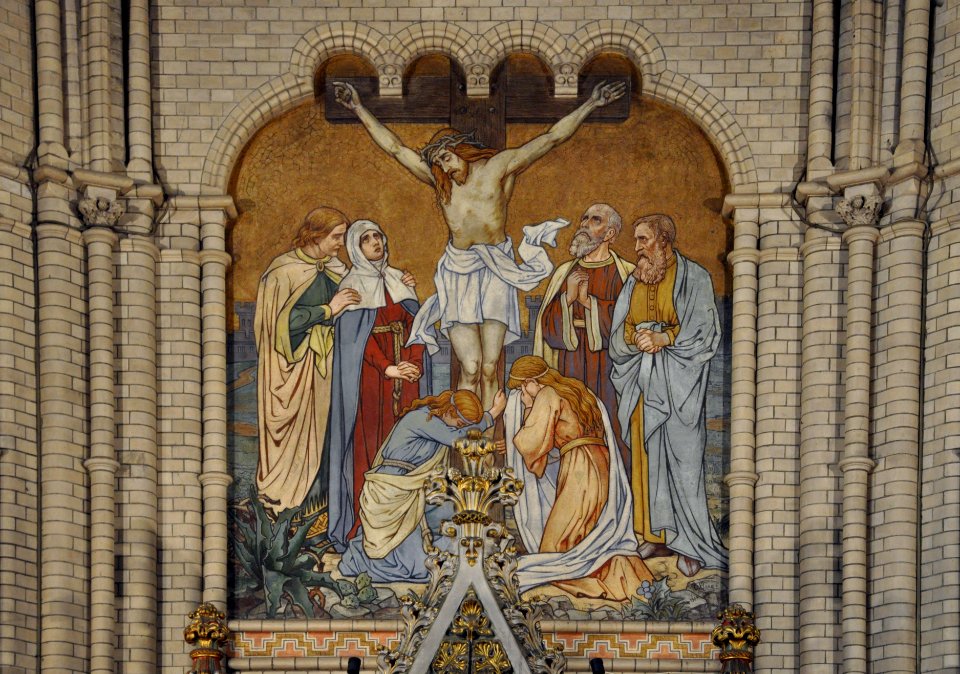 Altenburg Brüderkirche Wandmalerei Kreuzigung
