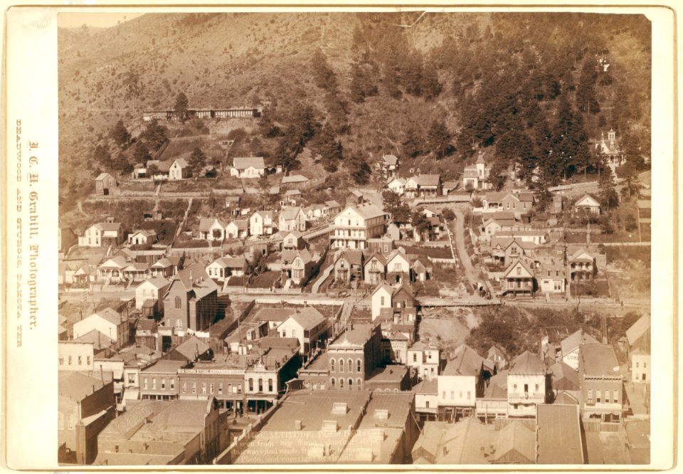 Altitude. Part of Deadwood as seen from big flume, showing steps, stairways, and roads from store to residence LCCN99613871