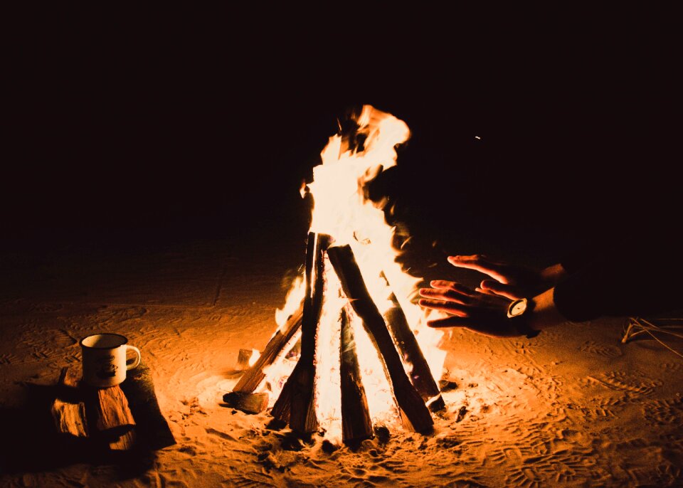 Campfire dark night