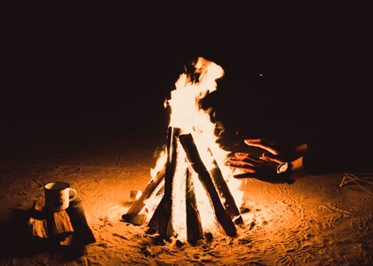 Campfire dark night