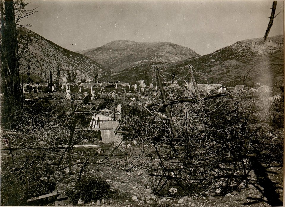 Am Friefhof in Görz, im Hintergrund der Mt.S.Gabriele. (BildID 15507115)