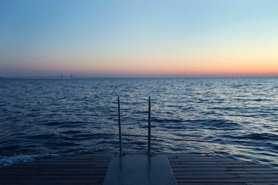 Water waves sunset