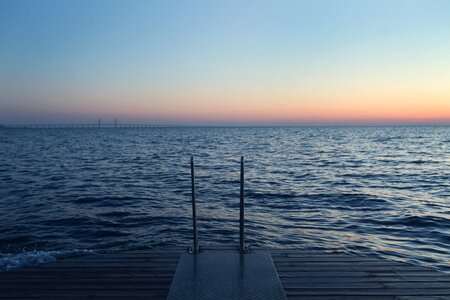 Water waves sunset