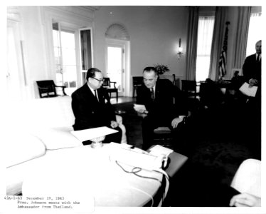 Amb of Thailand with LBJ 1963 (2) photo
