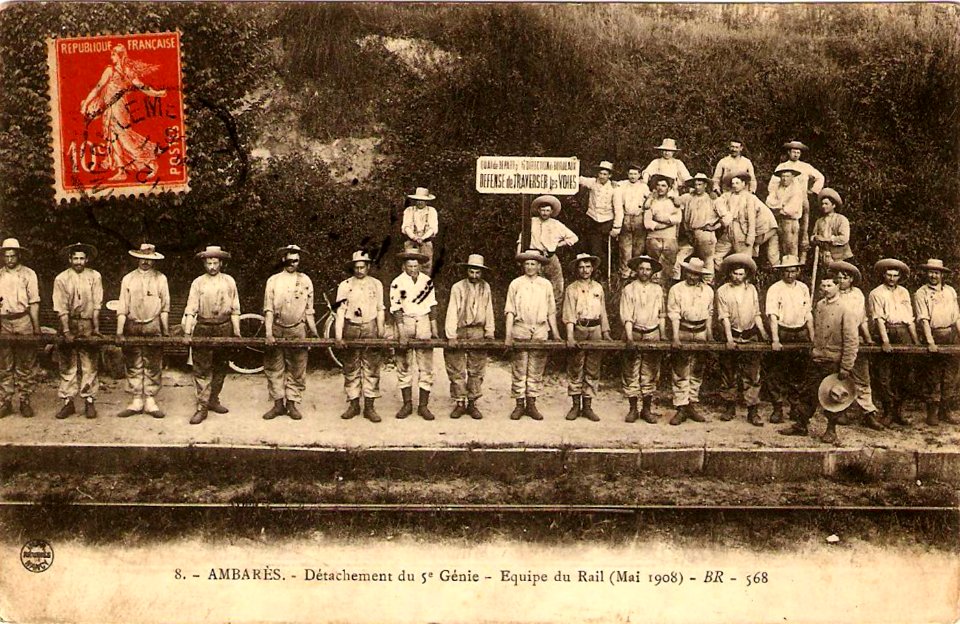 Ambares detachement-du-5e-genie-equipe-du-rail-mai-1905