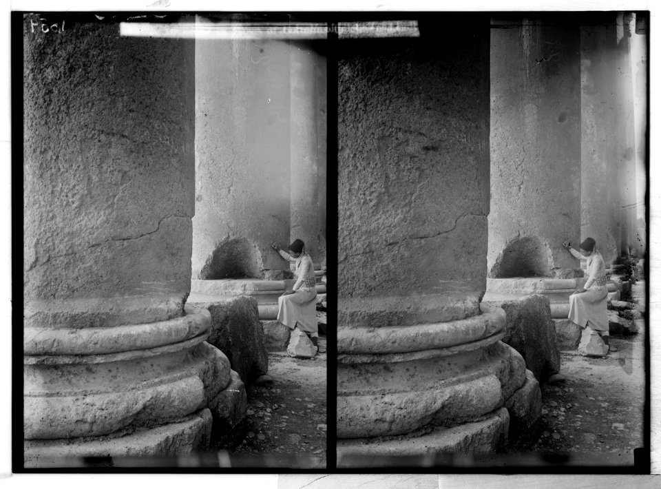 Baalbek. Incisions in bases of columns to obtain lead LOC matpc.05204