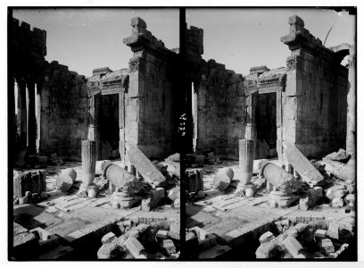 Baalbek. Large columns at entrance to Temple of Bacchus LOC matpc.05197