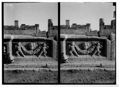 Baalbek. Temple of the sun. Cherubs and festoons on basin in court of altar LOC matpc.05210