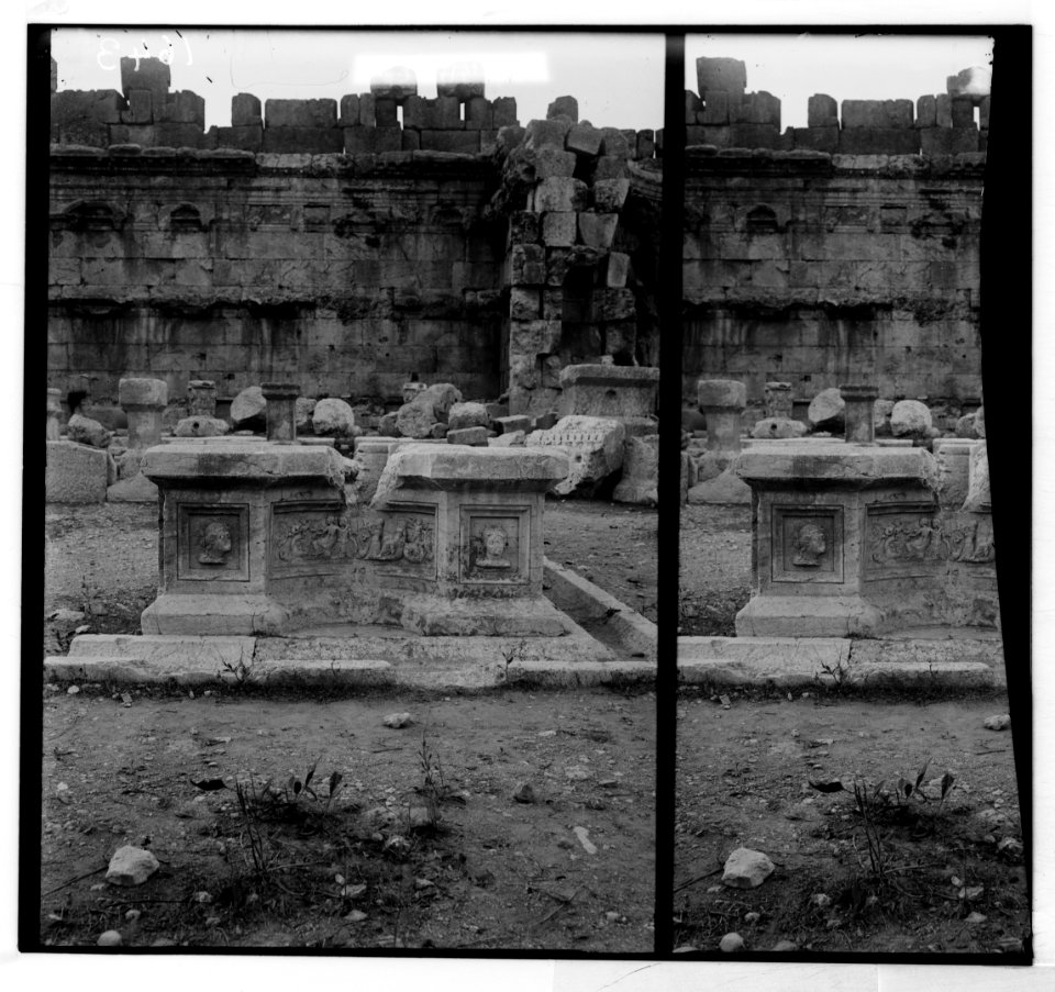 Baalbek. Temple of the sun. Court of altar and basin of lustration LOC matpc.05208