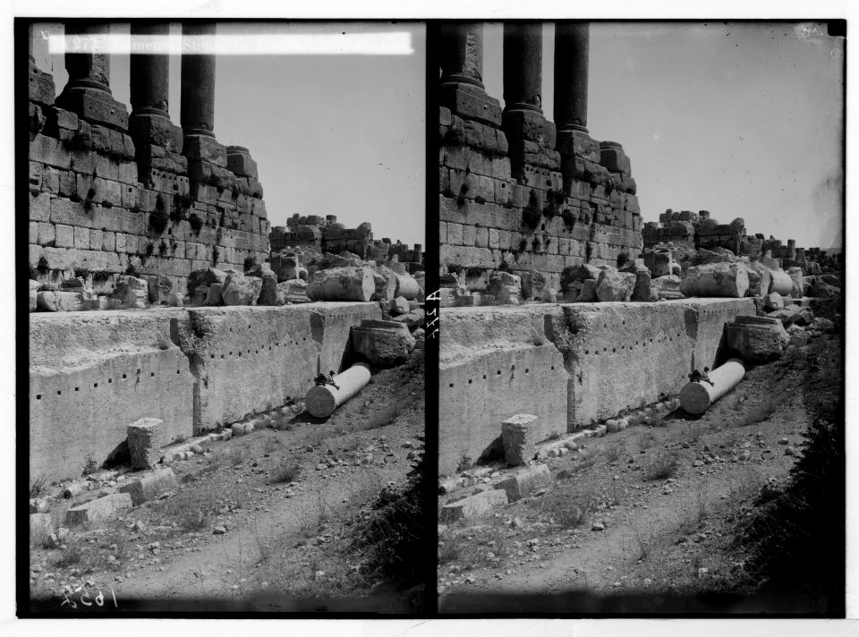 Baalbek. Temple of the sun. Immense stones in foundation of the great temple LOC matpc.05219