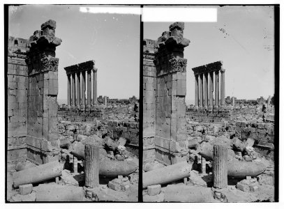 Baalbek. Temple of the Sun. Temple of the Sun from Temple of Bacchus LOC matpc.01177