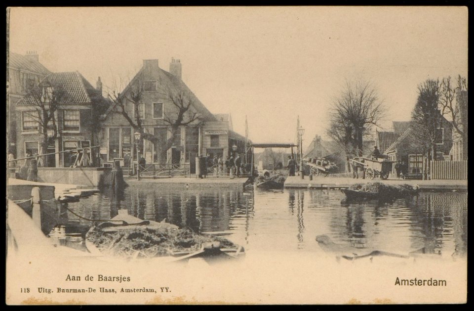 Baarsjes, nu Kostverlorenvaart en de Baarsjesweg. Uitgave Buurman-de Haas, Amsterdam, Afb PBKD00053000007
