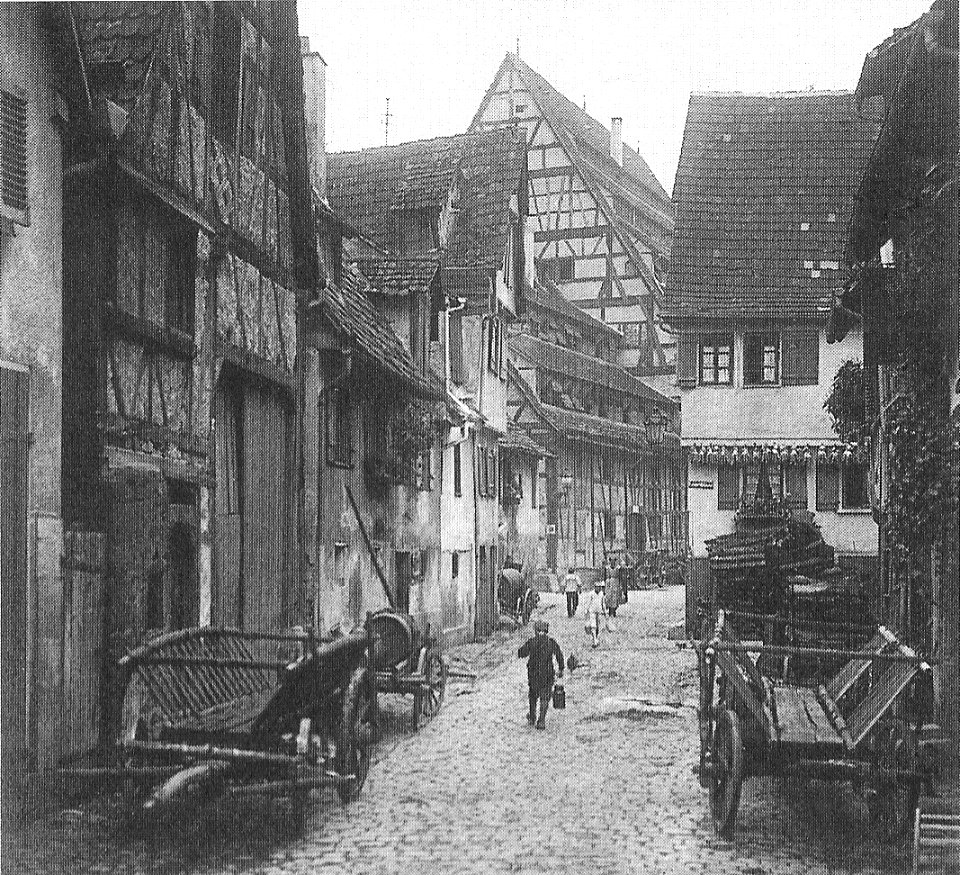 Bachgasse mit dem Blick auf den Fruchtkasten 1900er (TSiW049A)