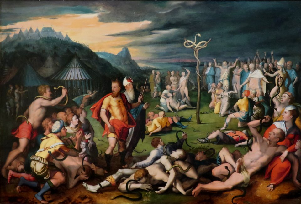 Moses and the Brazen Serpent by Jacob de Backer the Elder, Schorr Collection