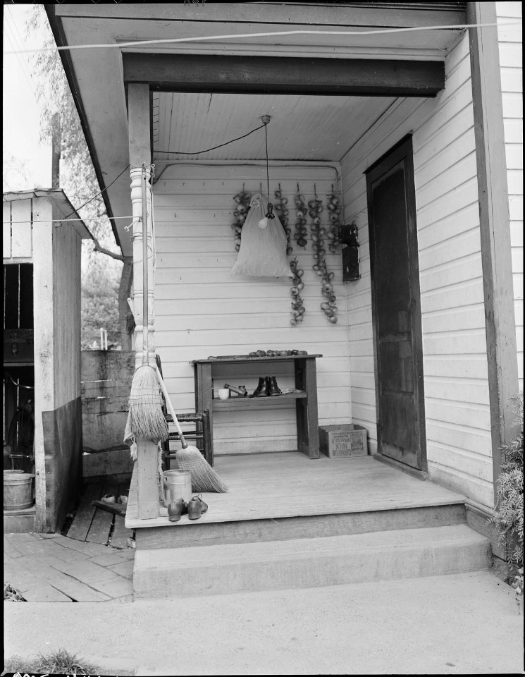 Back porch of home of miner who lives in company housing project. The Pocahontas Corporation, 33-34 Mine, Bishop... - NARA - 540690