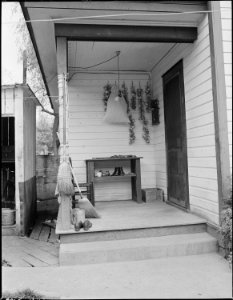 Back porch of home of miner who lives in company housing project. The Pocahontas Corporation, 33-34 Mine, Bishop... - NARA - 540690
