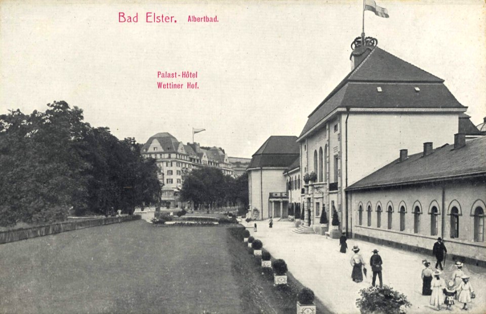 Bad Elster, Sachsen - Albertbad; Palasthotel; Wettiner Hof (Zeno Ansichtskarten)